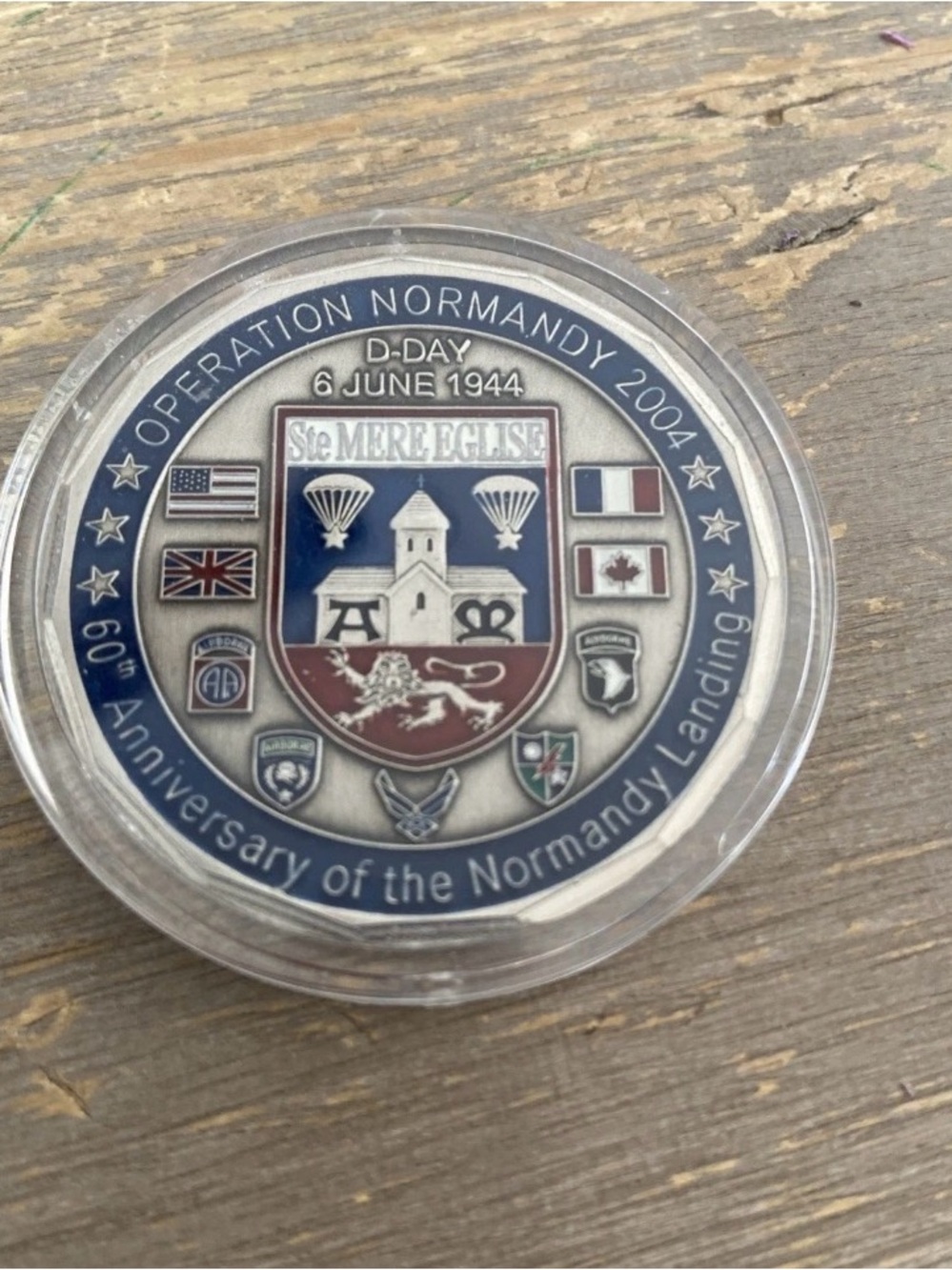Operation Normandy 2004 Commemorative Challenge Coin - Blue & Silver